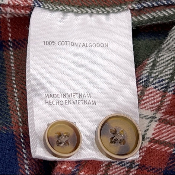 MEDIUM MENS WEATHERPROOF FLANNEL SHIRT RED GREEN BLUE COTTON - Picture 14 of 15